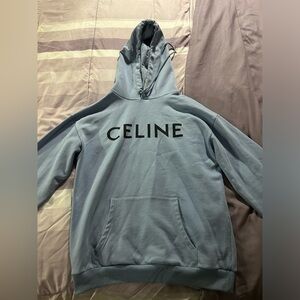Celine Homme Logo-Print Cotton Hoodie